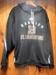 Sweat à capuche Adidas St Bonaventure Bonnies équipe de basketball émis XL noir - Photo 1/5
