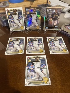 Leo De Vries 2025 Bowman (7) Card Lot! Reptilian Refractor!! Padres - Picture 1 of 3