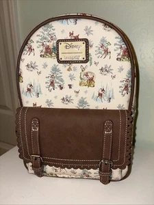 Loungefly Disney Bambi Thumper Winter Scenes Mini Backpack EUC - Picture 1 of 15