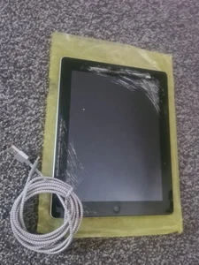 Apple iPad 4th Gen A1458 Wi-Fi 16GB Silver/ Black 9.7” Broken Glass - Picture 1 of 7