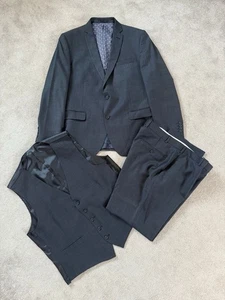 Racing Green Grey Wool Blend 3 Piece Suit - Jacket & Waistcoat 46R, Trousers 40R - Picture 1 of 17
