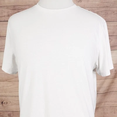 Camisa H&M Para Hombres Grande Blanca Coolmax Calce Regular Cuello Redondo Absorbe la Humedad Camiseta Foto 1 de 4