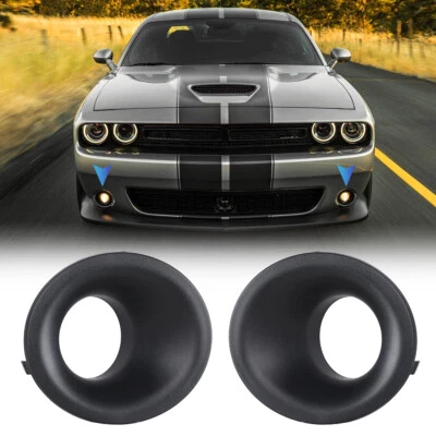 Pair Fog Light Front Bumper Lamp Cover Bezel Kit For 2015-2023 Dodge Challenger - Image 1 of 4