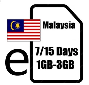 Malaysia eSIM 1GB for 7 days / 3GB for 15 days - DIGITAL Travel data eSIM - Picture 1 of 1