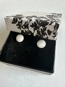 Damen Ohrstecker Echtschmuck Keramik weiß Juwelierware *einmal getragen - Bild 1 von 9