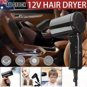 Car Hairdryer 12V Portable Hair Dryer Dry Glass Defroster Car Camping Travel AU - Picture 1 of 12