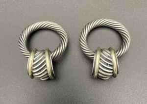 Orecchini pendenti in argento sterling e oro 14 carati Pr David Yurman - Foto 1 di 12