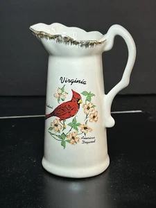 BROCCA CERAMICA VINTAGE --Stato della Virginia 5" CARDINALE / American Dogwood - Foto 1 di 11
