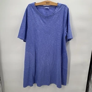 FRESH PRODUCE 1X Peri BLUE LORNA Jersey Swing Dress With Pockets Excellent #6A - Picture 1 of 9