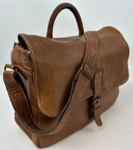 Vintage Leather LL BEAN Crossbody Briefcase Casual Travel Messenger Bags Mens - Picture 1 of 12
