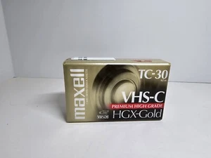 Maxell VHS-C TC-30 HGX-Oro Premium Alta Calidad Video Cassette Cinta Sellada - Imagen 1 de 2