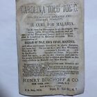 Carolina Tolu Tonic Quack Medicine Malaria Victorian Trade Card 1880S A86-2