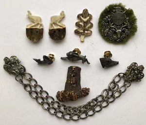 Accessori Abbigliamento Cacciatore Bottoni Corno Alamari Argento Caccia Osso - Bild 1 von 3