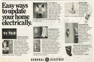 1974 Vintage Print Ad General Electric GE Easy Ways to Update Your Home Electric - Picture 1 of 2