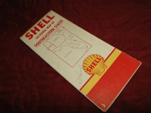 1950's Vintage Shell GAS & OIL ROAD/STREET Map of THE SOUTHSTERN STATES D-44 - Bild 1 von 4