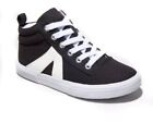 Cat And Jack Quincey Mid Top Sneakers Black And White Laced Big Boys Size 2 Nwt
