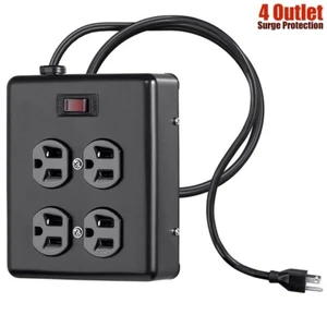 4 Outlet Metal Housing Surge Protector Power Strip Heavy Duty 180 J w/ 6FT Cord - Picture 1 of 6