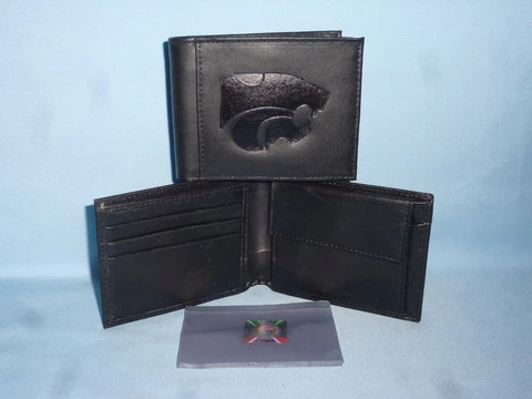 KANSAS STATE WILDCATS  Leather BiFold Wallet  black  cf Cover