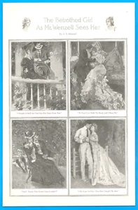 1908 THE BETROTHED GIRL by A.B. Wenzell art print drawings artist paintings - Picture 1 of 1