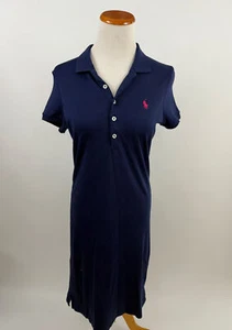 POLO RALPH LAUREN navy blue cotton short eleeve polo shirt dress S NEW - Picture 1 of 3