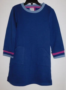 Leveret Girls Dress Blue Pink SIZE 6 Polyester Cotton Fleece Lined Pullover NEW - Picture 1 of 4