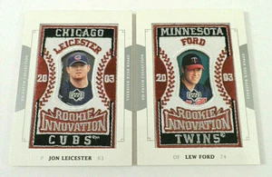 ROOKIE INNOVATION 2003 UPPER DECK UD PATCH COLLECTION 2x CARDS FORD & LEICESTER - Picture 1 of 4
