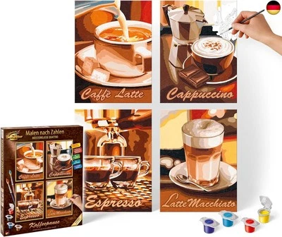 Malen nach Zahlen, Kaffeepause - Bilder malen für Erwachsene, inklusive Pinsel  - Bild 1 von 4