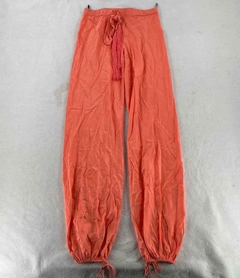 Pantalones Roberto Cavalli Mujer Talla 42 Naranja Seda Borlas Satén Cordón Pantalones Foto 1 de 4