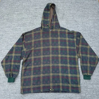 Sudadera con capucha vintage Sasson para hombre XL a cuadros polar vacaciones acogedora cabina de gran tamaño holgada años 90 Foto 1 de 4