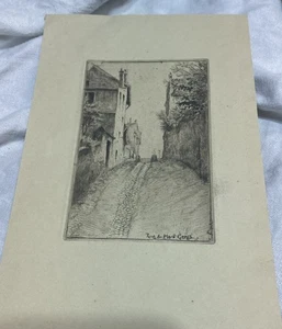 Vintage Paris Drawing Rue De Mont Cenis See Pics !!! - Picture 1 of 7