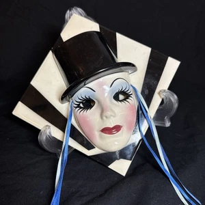 Fancy Faces By Paul O’Donnell New Orleans ceramic mardi gras mask Wall Hanging - Picture 1 of 9
