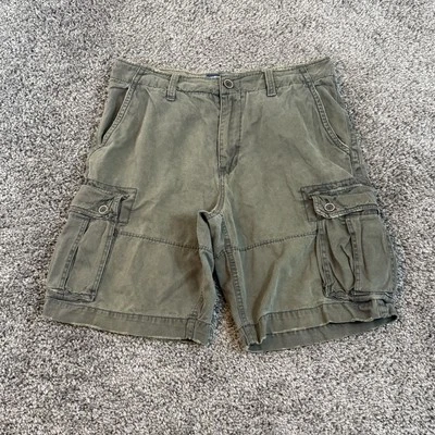 Vintage American Eagle Outfitters Cargo Shorts Olive Green Mens Sz 36 Distressed - Image 1 of 4
