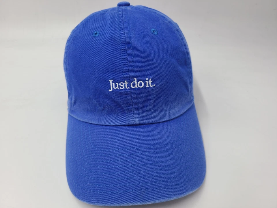 Nike Just Do It S1ZE Heritage86 Correa Ajustable Gorra Papá Hombres Azul Blanco Foto 1 de 4