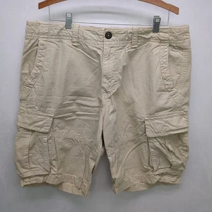 American Eagle Classic Cargo Shorts Mens Size 36 Cotton Cream/Off White - Picture 1 of 5