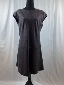 Theory Olpia Harlequin Gray Metallic Tweed Drop Waist Shift Dress Size 12 - Picture 1 of 11
