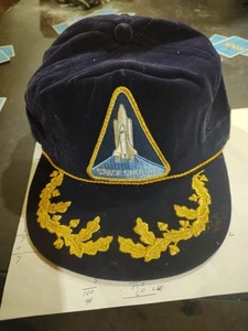 NASA Space Shuttle Snapback Crushed Velvet Blue Hat USA Vintage 80s K-Products - Picture 1 of 5