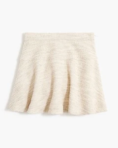 J Crew Crewcuts Girls Size 6 Ivory Gold Tweed Skirt Academia Clueless NWT - Picture 1 of 9
