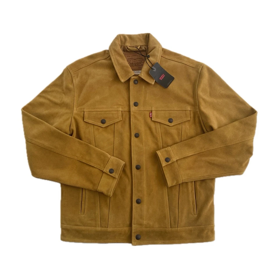 NWT Levi’s Highland Bovine Cow Suede Type 3 Trucker Jacket Size M Cowboy Western - Image 1 of 4