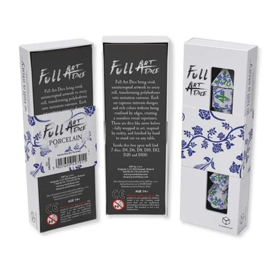 Q-WORKSHOP Completa Arte Porcelana 7-Die RPG Dado Set, Rúnico, D&d Poliédrica - Imagen 1 de 4