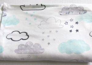 Baby Swaddle Blanket Sincerely Cozy Dreamy Clouds Bamboo Rayon Gray Aqua Unisex - Picture 1 of 7