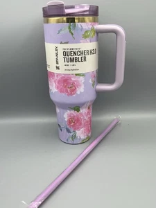 Stanley Quencher H2.0 Flowstate Tumbler New Lilac with Flowers - Picture 1 of 11
