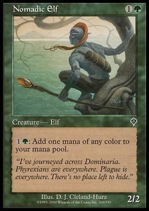 Cartas mágicas Magic The Gathering 1x Elfo nómada - Foil Invasion casi nuevo-como nuevo, inglés - Imagen 1 de 1