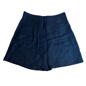 Dear Drew by Drew Barrymore hohe Taille Leinenmischung plissierte Shorts, Karriere - Bild 1 von 7