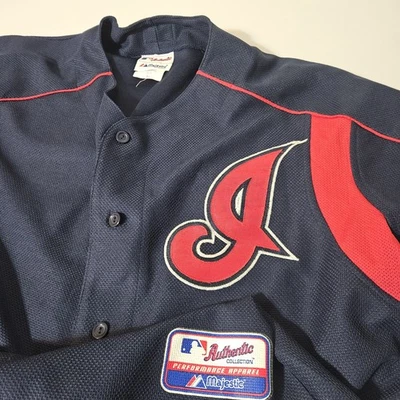 Vintage 90s Cleveland Indians Guardians Jersey XL Blue Made in USA SCRIPT i  - Image 1 of 4