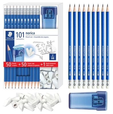 Staedtler #2 Pencil 101 Piece Set w/ Sharpener and Eraser Caps Journaling Art - Image 1 of 2