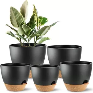 Self Watering Plants Pot with Drainage Hole, Flower Plants Pots for Indoor Plant - Picture 1 of 2