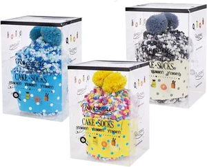 3 Kuschelsocken Geschenk Inspiration Box Cup Cake Freundin Frau Warm Winter Neu - Bild 1 von 8