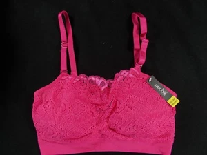 COOBIE Wire Free Soft Lace Coverage Scoop-Neck Bra Bralette Full Size 38-A-42D - Picture 1 of 9