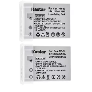 Kastar NB-5L Digital Camera Battery for Canon 1135B001 PowerShot SX200 SX210 910 - Picture 1 of 3