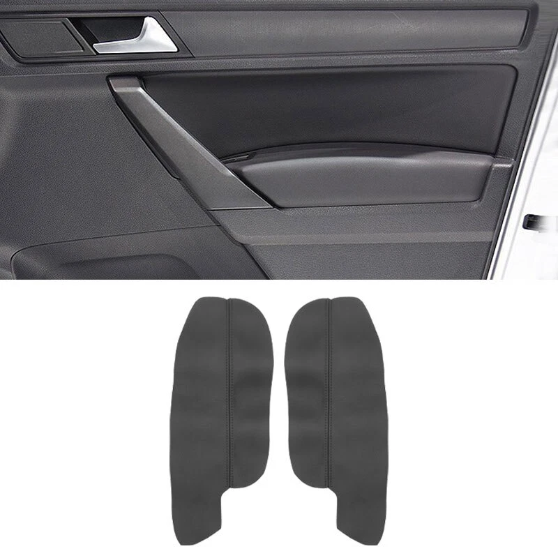 2*TODOS los paneles de puerta delantera de cuero negro reposabrazos tapa cubierta de caja para VW Caddy 14-16 Foto 1 de 4